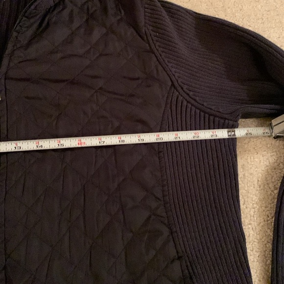 Croft & Barrow Women’s Quilted/Ribbed Mock Turtle Neck Black Sweater Jacket (2X) - Picture 12 of 17